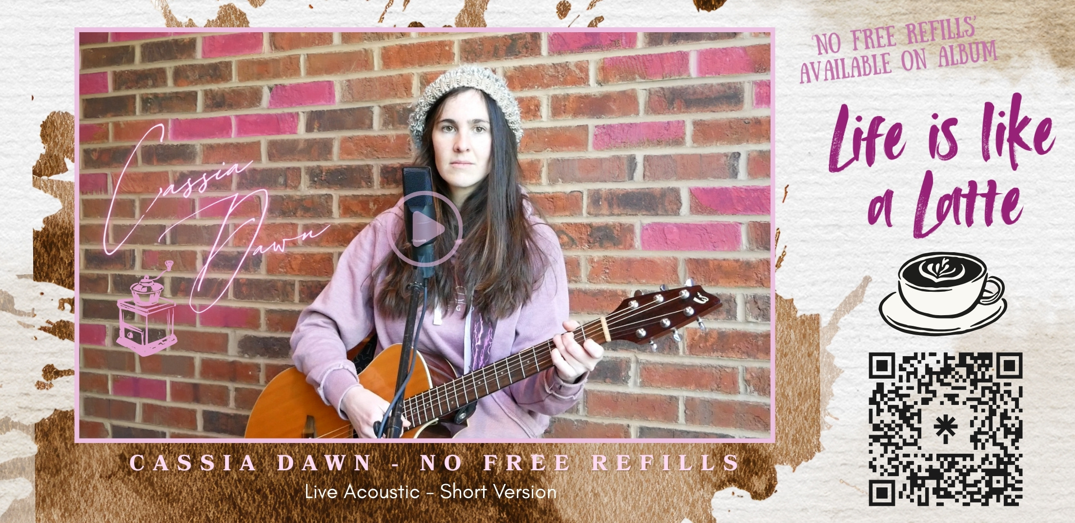 cassiadawn, #cassiadawn, cassia dawn, no free refills, original song, original music, by cassia dawn, acoustic version, new release, new ep, 2025, live music, Life is Like a Latte, singer songwriter, vocalist, musician, nashville artist, nashville, new music, coffee-shop theme CD, coffee shop music, barista music, barista artist