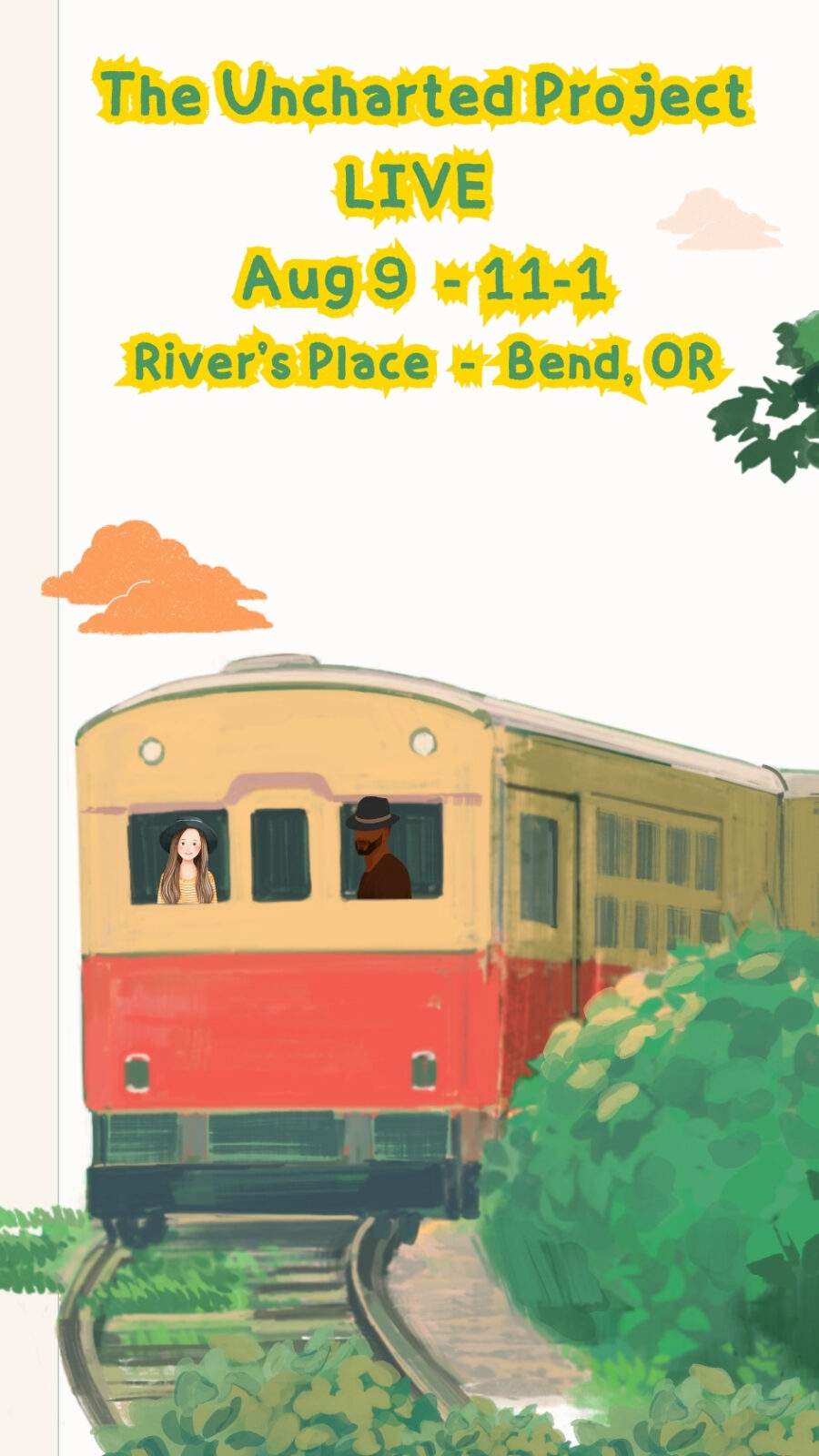 the uncharted project, uncharted project, band, music duo, 2026 tour schedule, 2026 tour, oregon tour, performance schedule, 2026 performances, cassia dawn, john fortune, jazzy soul, R&B, bluesy soul, live band, live musicians, booking events, gigs, original songs and cover songs