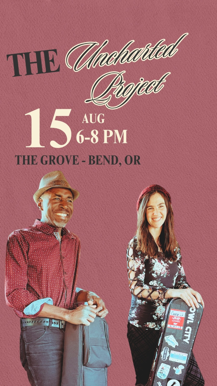the uncharted project, uncharted project, band, music duo, 2026 tour schedule, 2026 tour, oregon tour, performance schedule, 2026 performances, cassia dawn, john fortune, jazzy soul, R&B, bluesy soul, live band, live musicians, booking events, gigs, original songs and cover songs